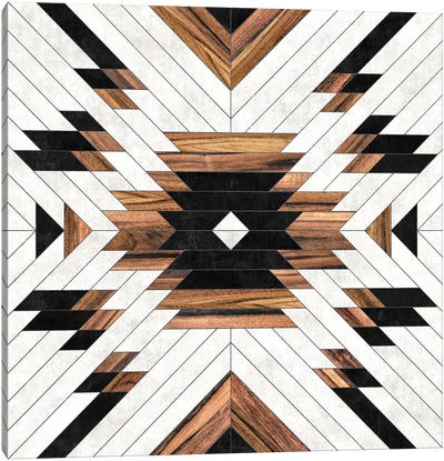Urban Tribal Pattern No.5 - Aztec - Concrete And Wood Canvas Art Print - Zoltan Ratko