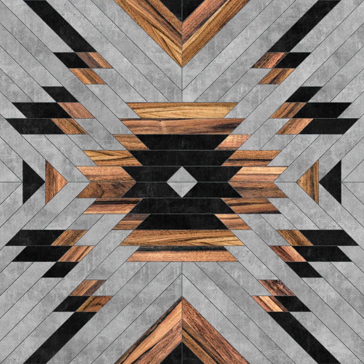 Urban Tribal Pattern No.6 - Aztec - Concrete And Wood