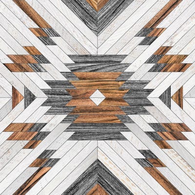 Urban Tribal Pattern No.8 - Aztec - Wood by Zoltan Ratko framed wall art