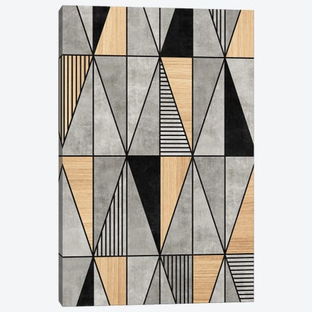 Concrete and Wood Triangles Canvas Print #ZRA22} by Zoltan Ratko Canvas Art Print