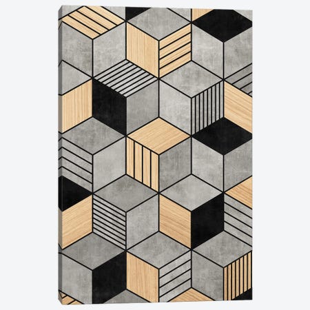 Concrete and Wood Cubes 2 Canvas Print #ZRA23} by Zoltan Ratko Canvas Print