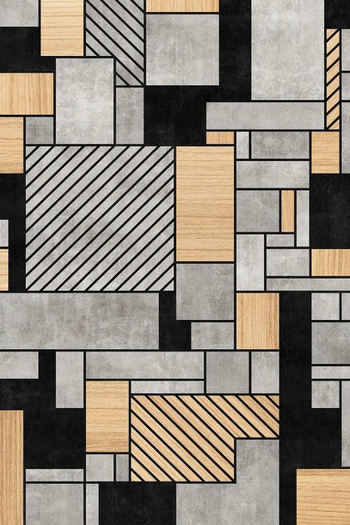 Random Pattern - Concrete and Wood