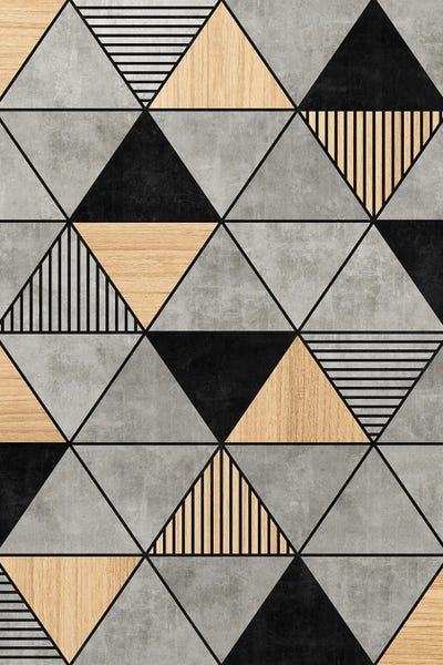 Concrete and Wood Triangles 2 by Zoltan Ratko canvas print