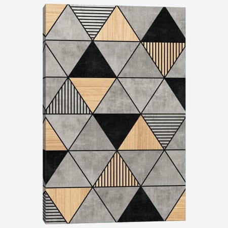 Concrete and Wood Triangles 2 Canvas Print #ZRA25} by Zoltan Ratko Canvas Wall Art