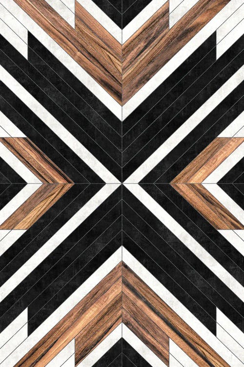 Urban Tribal Pattern No.1 - Concrete and Wood by Zoltan Ratko wall art