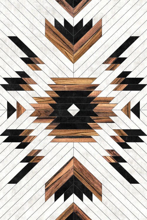 Urban Tribal Pattern No.5 - Aztec - Concrete and Wood