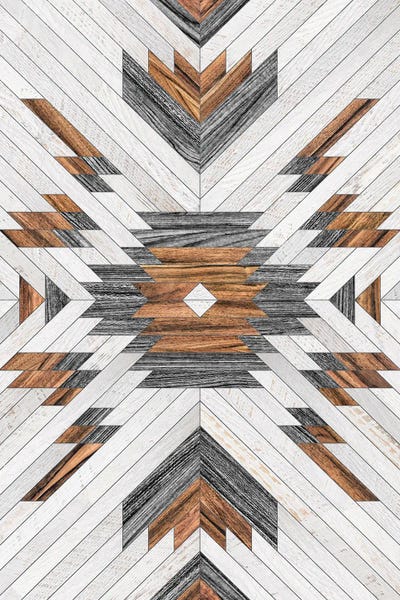 Decorative Elements: Urban Tribal Pattern No.8 - Aztec - Wood by Zoltan Ratko