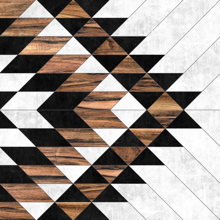 Urban Tribal Pattern No.9 - Aztec - Concrete and Wood