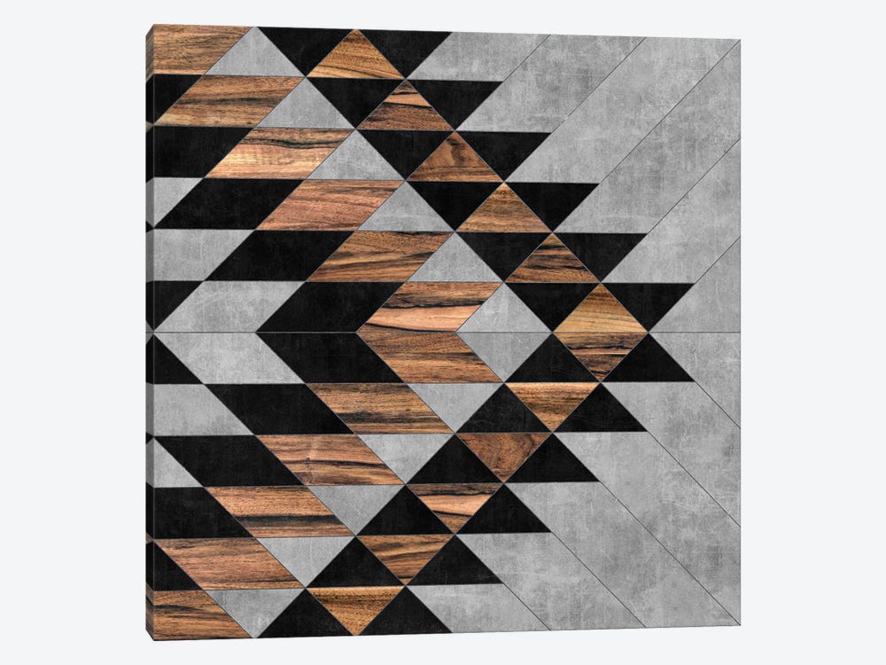 Urban Tribal Pattern No.10 - Aztec - Concrete and Wood by Zoltan Ratko 1-piece Art Print