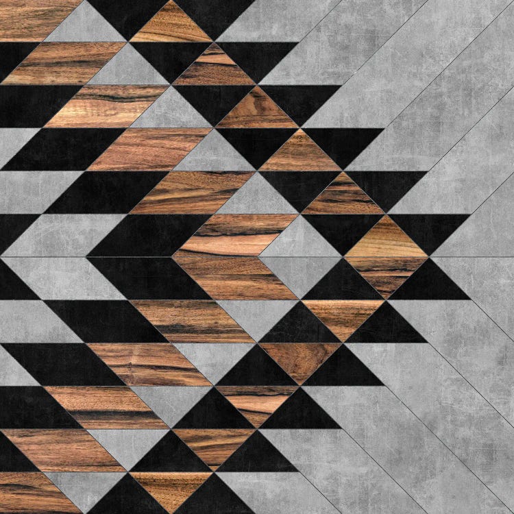 Urban Tribal Pattern No.10 - Aztec - Concrete and Wood