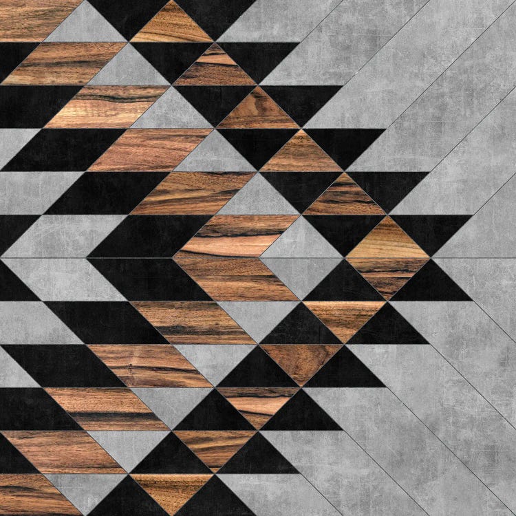 Urban Tribal Pattern No.10 - Aztec - Concrete and Wood by Zoltan Ratko wall art