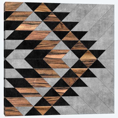 Urban Tribal Pattern No.10 - Aztec - Concrete and Wood Canvas Print #ZRA35} by Zoltan Ratko Art Print