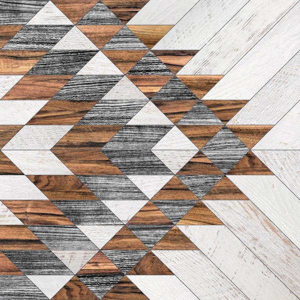 Tribal: Urban Tribal Pattern No.12 - Aztec - Wood by Zoltan Ratko