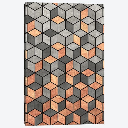 Concrete and Copper Cubes Canvas Print #ZRA38} by Zoltan Ratko Canvas Wall Art