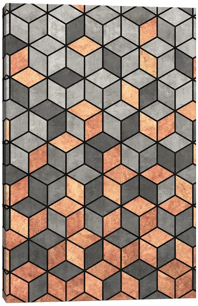 Concrete and Copper Cubes Canvas Art Print - Zoltan Ratko