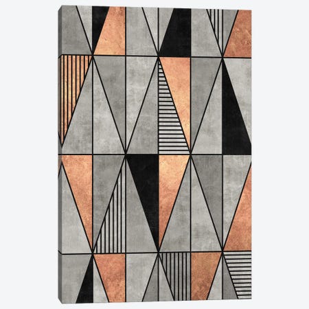 Concrete and Copper Triangles Canvas Print #ZRA44} by Zoltan Ratko Canvas Art