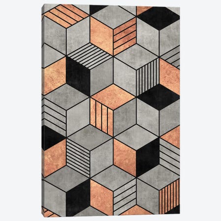 Concrete and Copper Cubes 2 Canvas Print #ZRA47} by Zoltan Ratko Canvas Wall Art