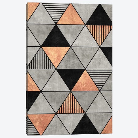 Concrete and Copper Triangles 2 Canvas Print #ZRA53} by Zoltan Ratko Canvas Wall Art