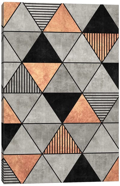 Concrete and Copper Triangles 2 Canvas Art Print - Zoltan Ratko