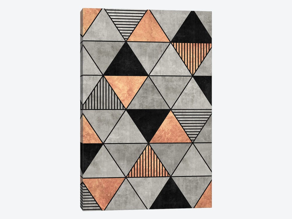Concrete and Copper Triangles 2 by Zoltan Ratko 1-piece Art Print