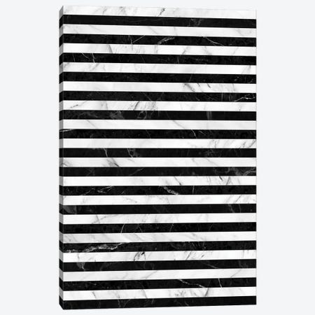 Marble Stripes Pattern - Black and White Canvas Print #ZRA57} by Zoltan Ratko Canvas Print