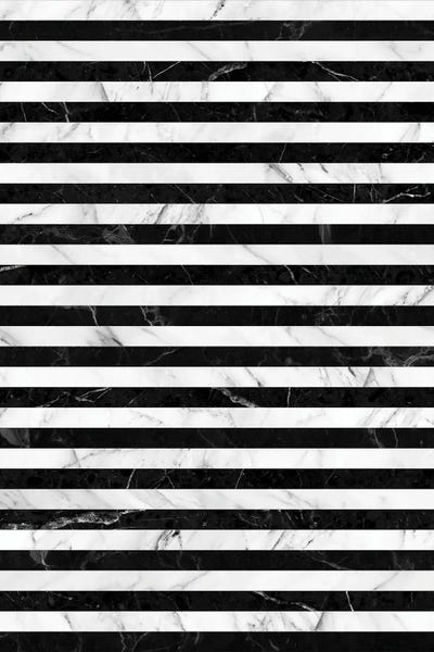 Black & White Patterns: Marble Stripes Pattern - Black and White by Zoltan Ratko