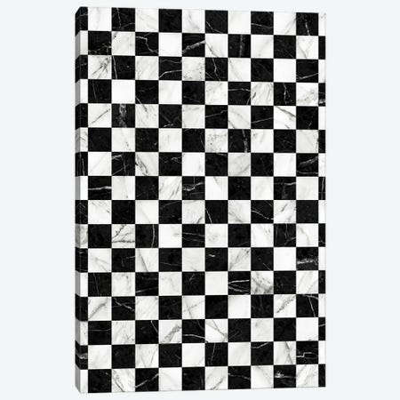 Marble Checkerboard Pattern - Black and White Canvas Print #ZRA58} by Zoltan Ratko Canvas Artwork
