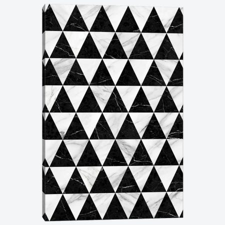 Marble Triangle Pattern - Black and White Canvas Print #ZRA59} by Zoltan Ratko Canvas Art