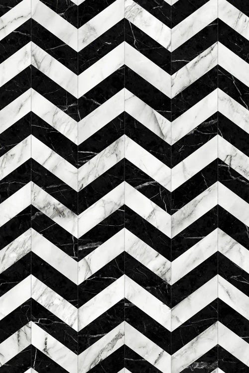 Marble Chevron Pattern 2 - Black and White