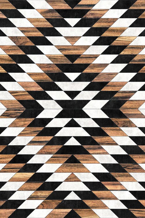 Urban Tribal Pattern No.13 - Aztec - Concrete and Wood