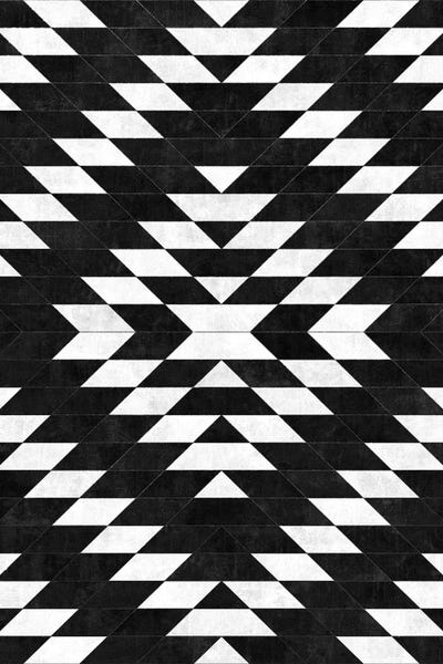 Urban Tribal Pattern No.14 - Aztec - Black Concrete by Zoltan Ratko framed wall art