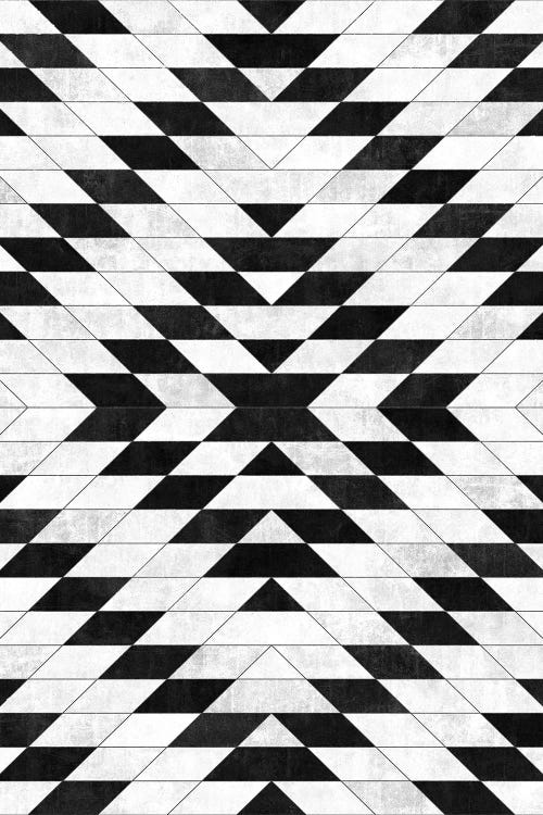 Urban Tribal Pattern No.15 - Aztec - White Concrete