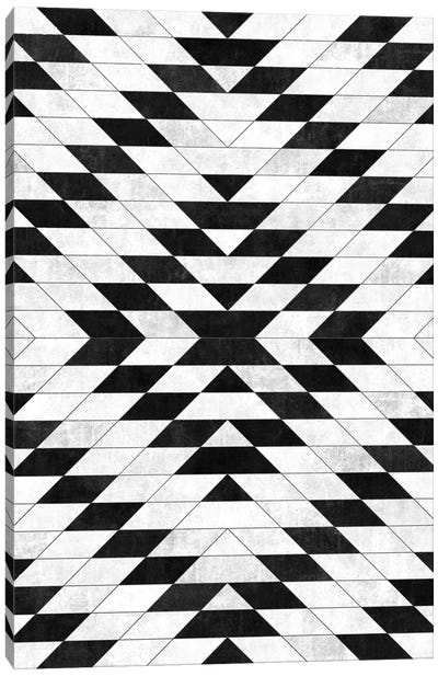 Urban Tribal Pattern No.15 - Aztec - White Concrete Canvas Art Print