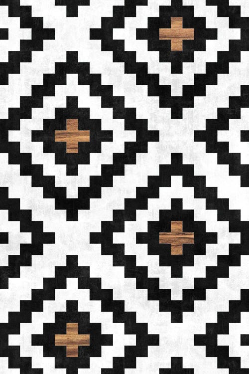 Urban Tribal Pattern No.16 - Aztec - Concrete and Wood