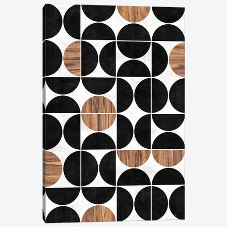 Mid-Century Modern Pattern No.1 - Concrete and Wood Canvas Print #ZRA79} by Zoltan Ratko Canvas Wall Art