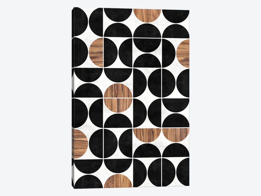 Mid-Century Modern Pattern No.1 - Concrete and Wood by Zoltan Ratko 1-piece Canvas Print