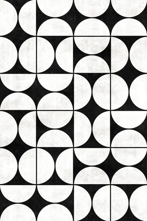 Mid-Century Modern Pattern No.2 - Black and White Concrete