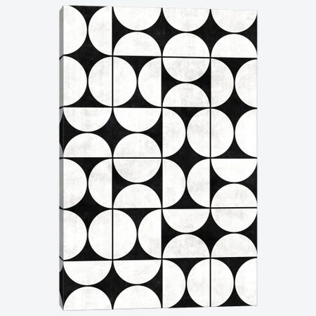 Mid-Century Modern Pattern No.2 - Black and White Concrete Canvas Print #ZRA80} by Zoltan Ratko Canvas Art Print