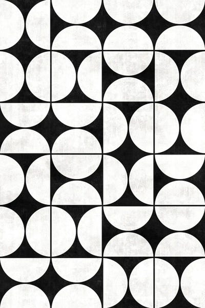 Bauhaus: Mid-Century Modern Pattern No.2 - Black and White Concrete by Zoltan Ratko
