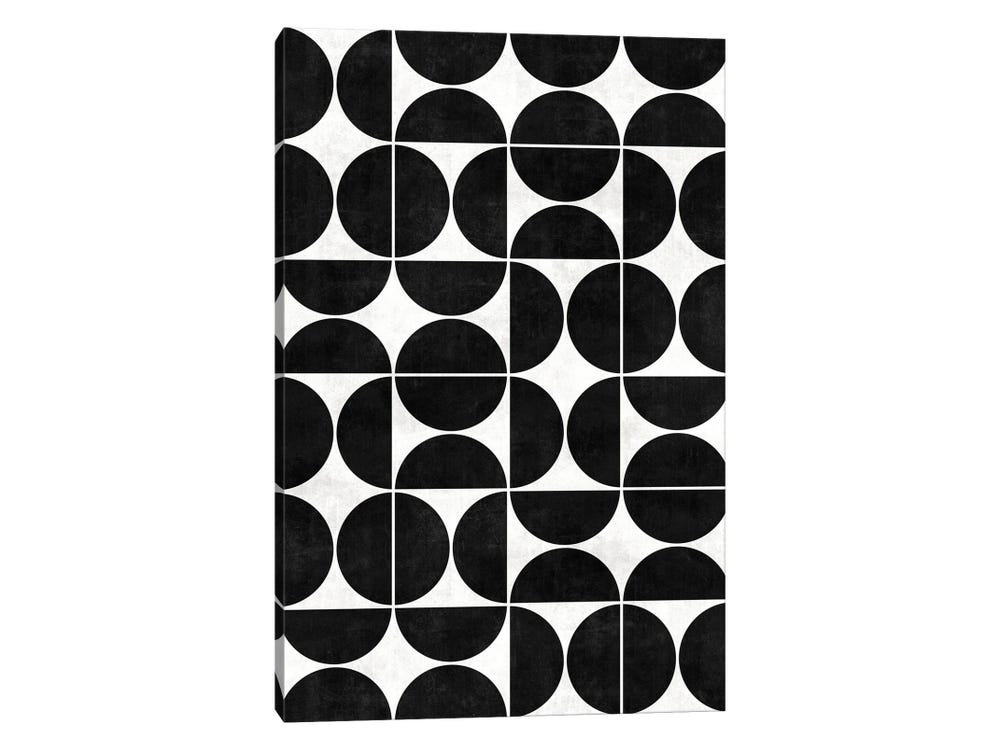 Mid-Century Modern Pattern No.3 - Black - Canvas Print | Zoltan Ratko