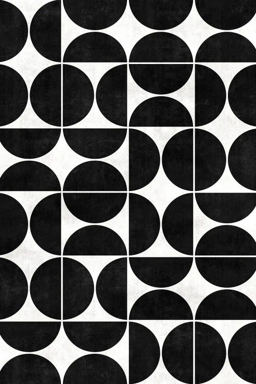 Mid-Century Modern Pattern No.3 - Black and White Concrete