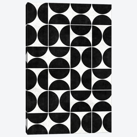 Mid-Century Modern Pattern No.3 - Black and White Concrete Canvas Print #ZRA81} by Zoltan Ratko Canvas Art Print