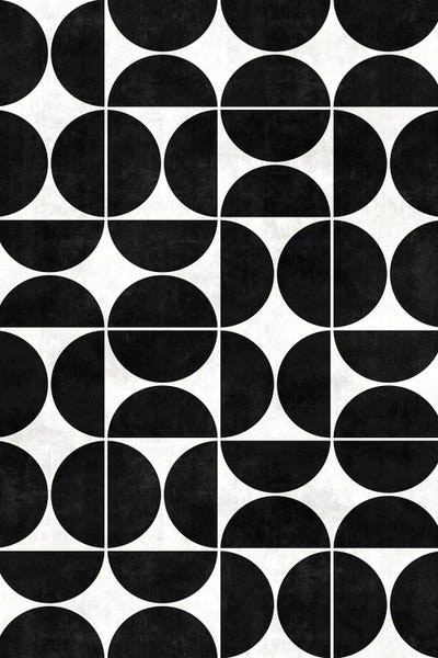 Modernism: Mid-Century Modern Pattern No.3 - Black and White Concrete by Zoltan Ratko