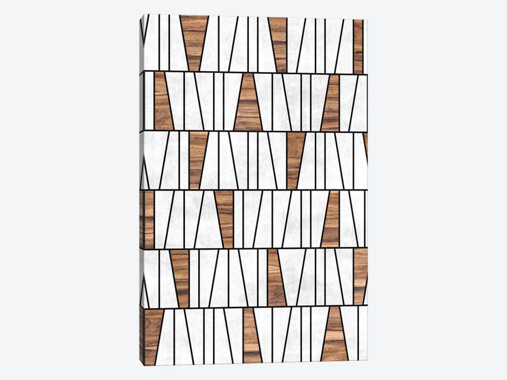 Mid-Century Modern Pattern No.4 - Concrete and Wood by Zoltan Ratko 1-piece Canvas Print