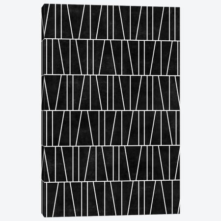 Mid-Century Modern Pattern No.5 - Black Concrete Canvas Print #ZRA83} by Zoltan Ratko Canvas Print