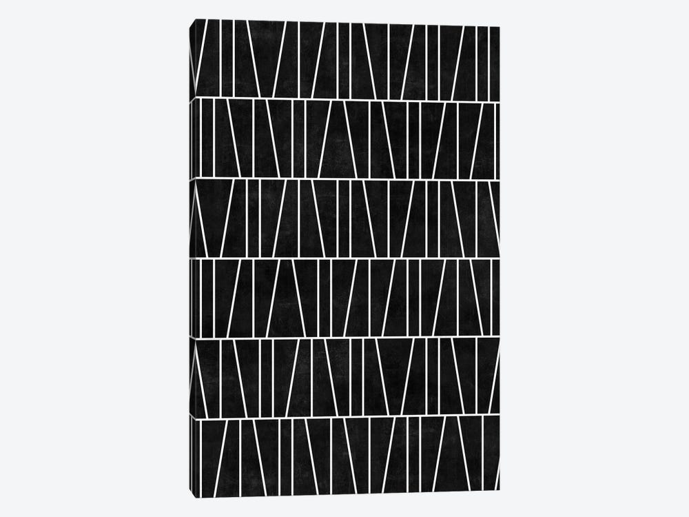 Mid-Century Modern Pattern No.5 - Black Concrete by Zoltan Ratko 1-piece Canvas Artwork