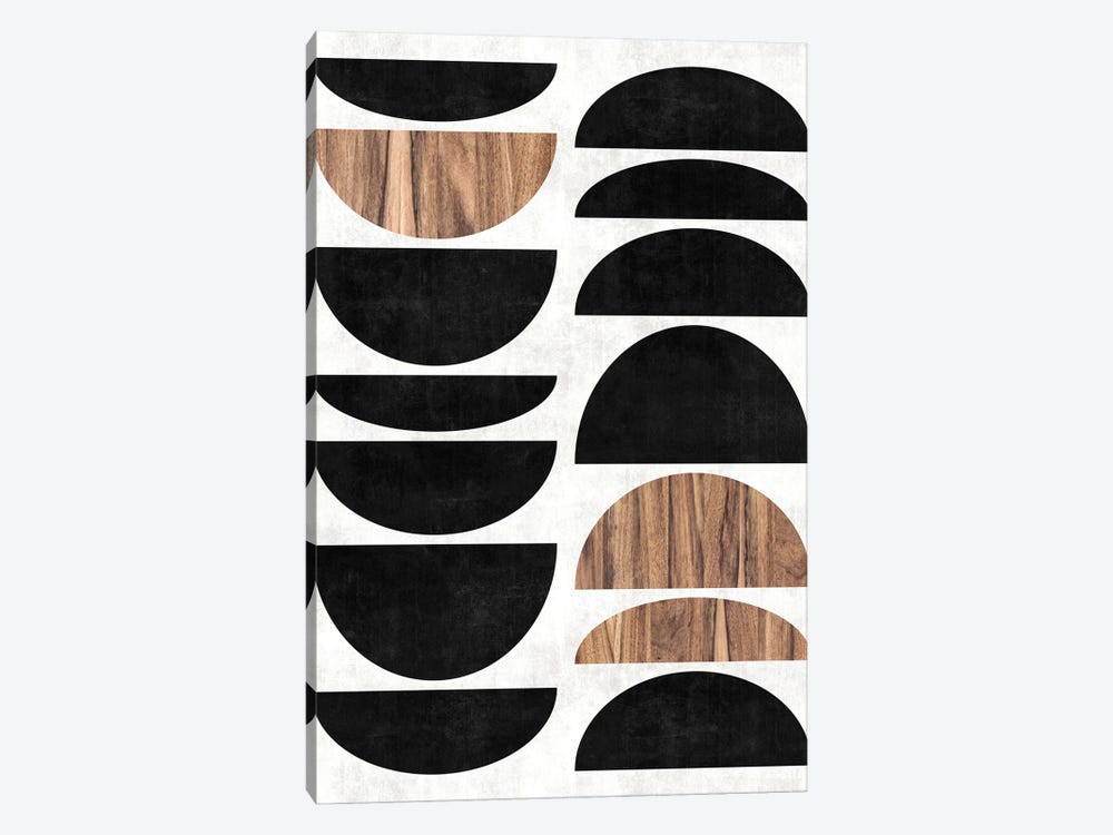Mid-Century Modern Pattern No.7 - Concrete and Wood by Zoltan Ratko 1-piece Canvas Art