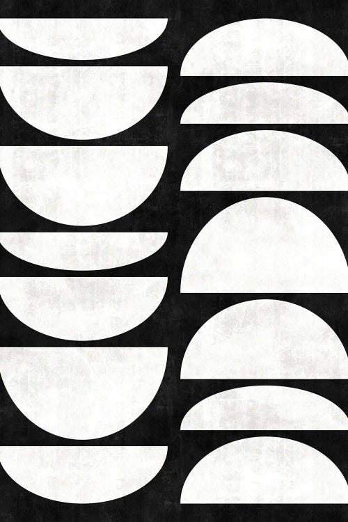 Mid-Century Modern Pattern No.8 - Black and White Concrete