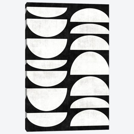 Mid-Century Modern Pattern No.8 - Black and White Concrete Canvas Print #ZRA86} by Zoltan Ratko Canvas Artwork