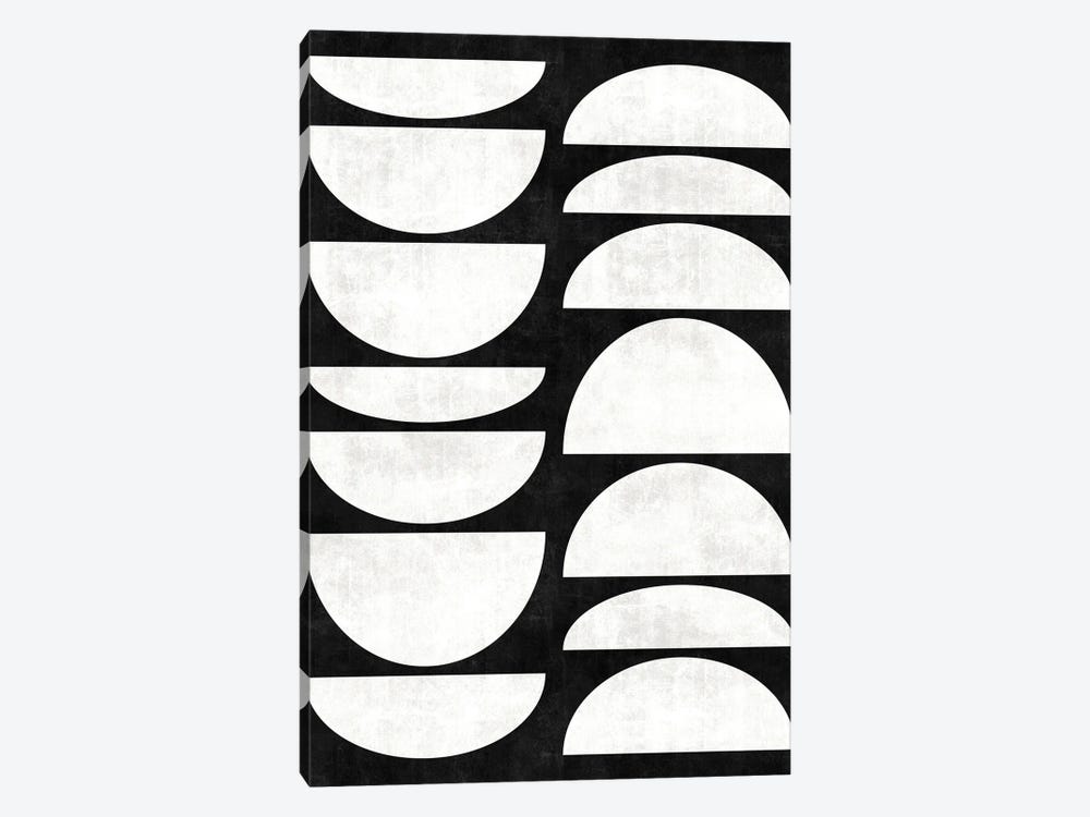 Mid-Century Modern Pattern No.8 - Black and White Concrete by Zoltan Ratko 1-piece Art Print